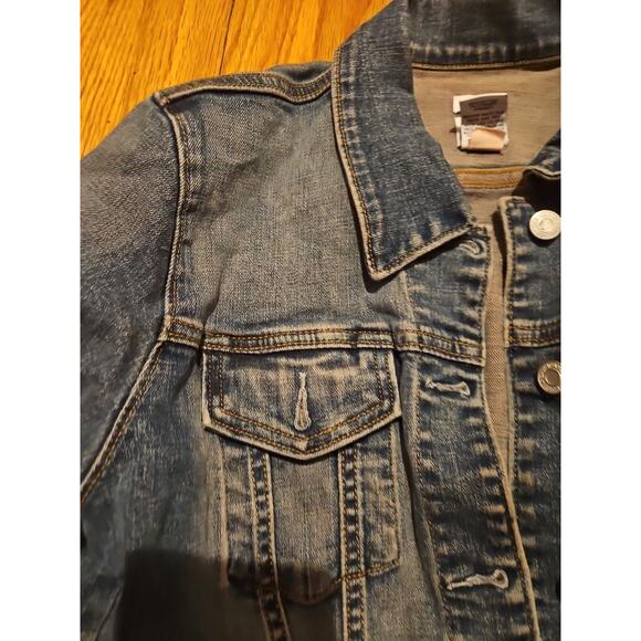 Gap Women's Blue Jeans Jacket Stretch, L Wash Denim Y2K Vintage 2009 - Picture 7 of 16